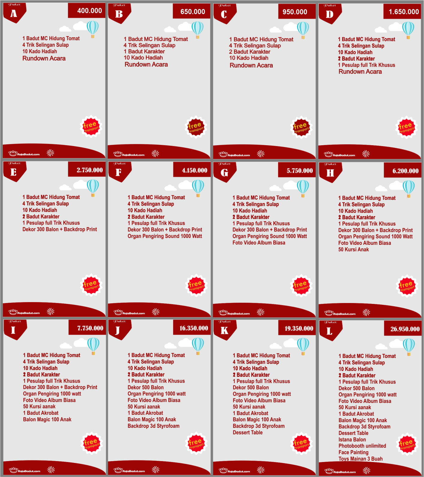 paket badut paket badut